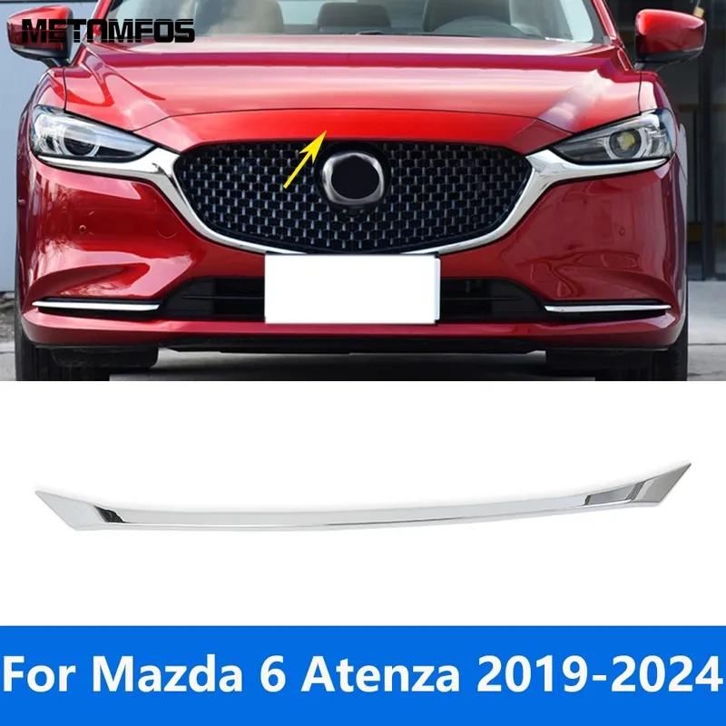 For Mazda 6 M6 Atenza -   2024 Chrome Front Bumper Engine Hood Lid Upper Grille Trim Accessories Car Styling