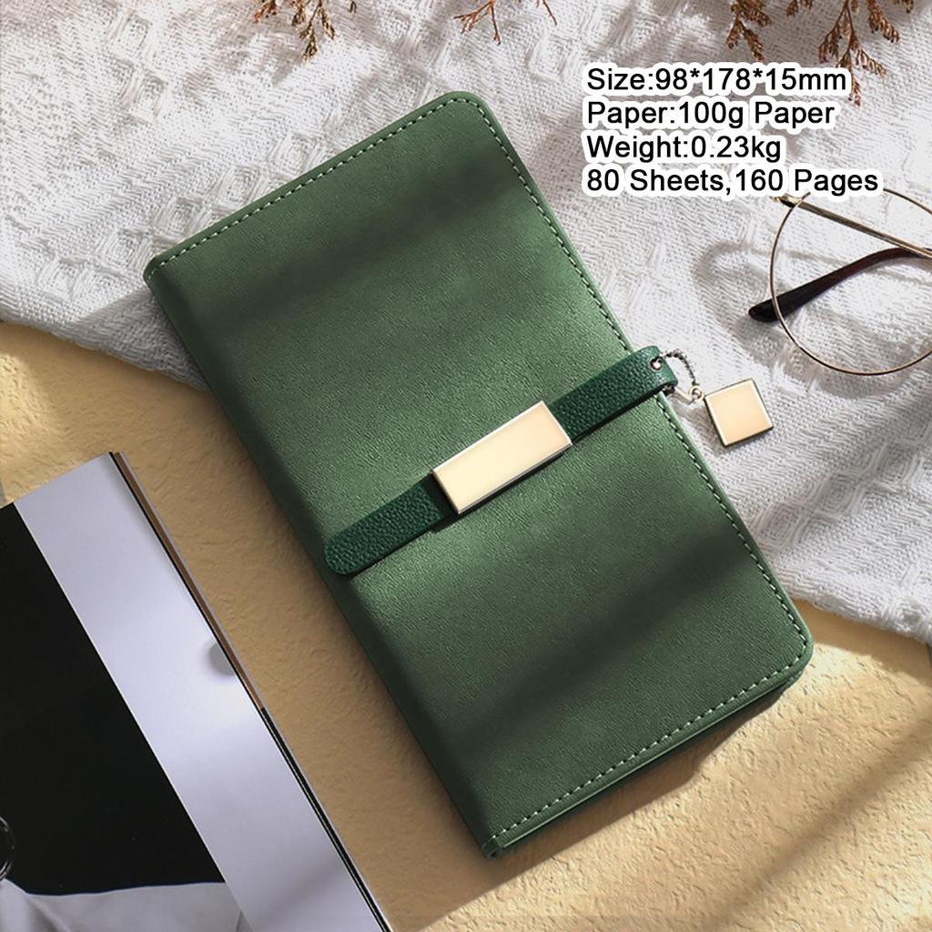 A6 litchi leather thickened student subject notebook, small buckle diary, pocket work notebook, business meeting record book, travel log