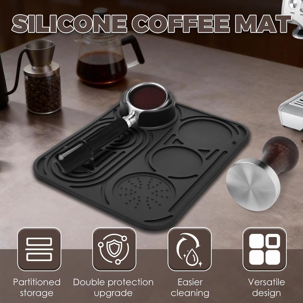 1 Stück Silikon Kaffee-Matte Espresso-Tamper-Matte Wiederverwendbar Rutschfest Espresso-Matten Hitzebeständig Kaffee-Tamper-Pad für Arbeitsplatte