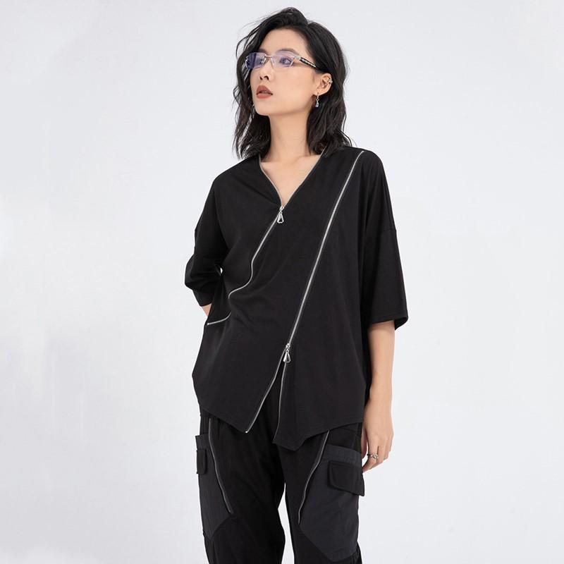 Krátký rukáv Oversized Vintage Ležérní volné letní tričko Topy Dámské tričko