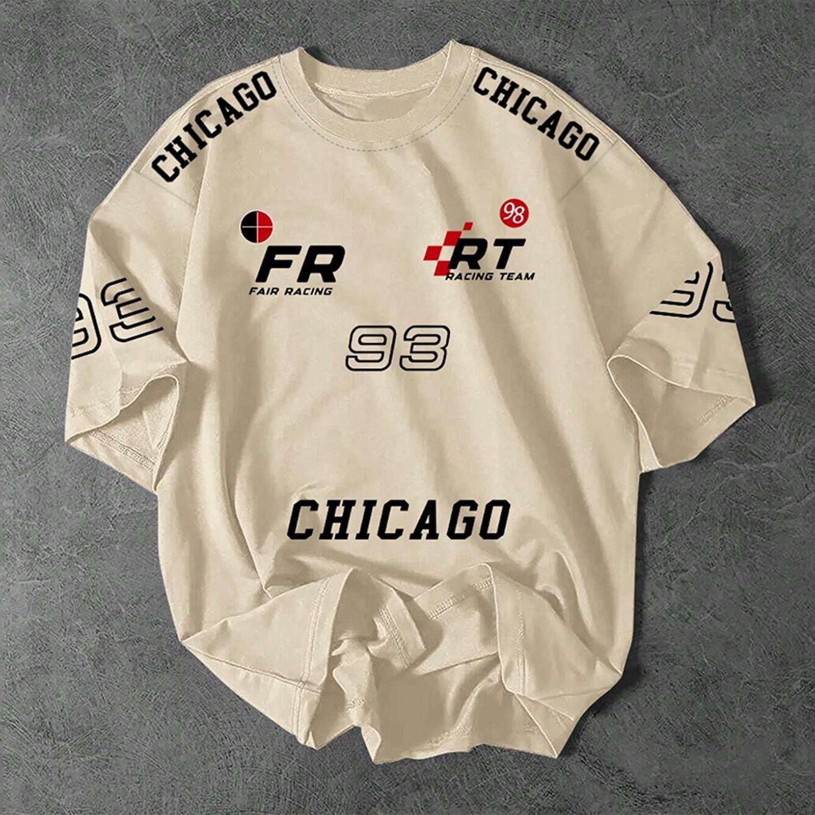 

Футболка унисекс с круглым вырезом и принтом, свободный повседневный топ унисекс с коротким рукавом хаки