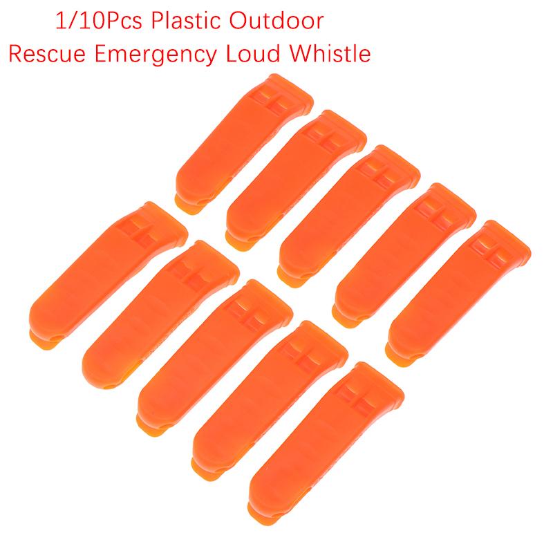 1/10 Stück PP Kunststoff Outdoor Camping Wandern Überleben Rettung Notfall Laute Pfeife Sportspiel Doppelpfeife Dualbandpfeife