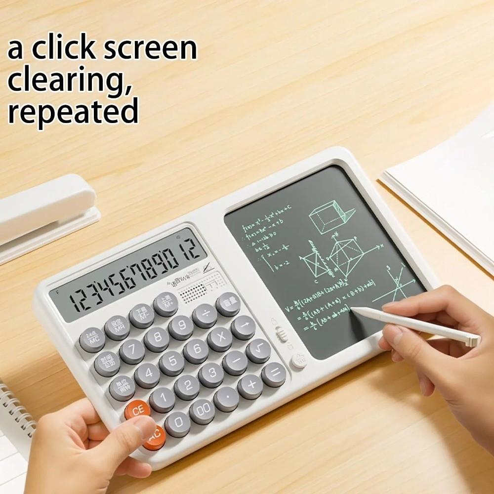 Large Display Calculator with Notepad with Voice Eye Protection Screen Function Calculators with Tablet 11 Digits LCD Screen