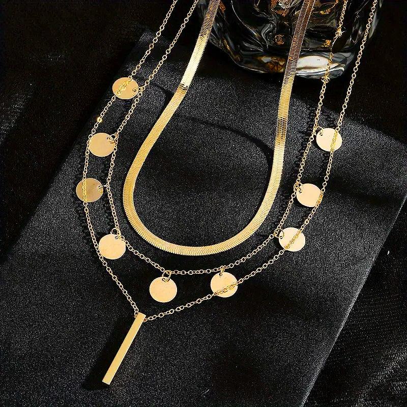 

Винтажное богемное многослойное минималистичное ожерелье для женщин, ожерелье-цепочка с крестом, ожерелье-цепочка для ключицы, ожерелье-чокер с подвеской, подарок золотой