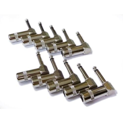 Gitamani Original Mono Phone Plug, L-Shaped, for DIY Shielding, Switchcraft #226, 10-Piece Set (GMO-SCJC226x10)
