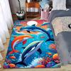 Colorful Underwater Dolphin Scene Carpet with Coral and Ocean Design Suitable for Use As an Anti-slip for Living Room Bedroom Sofas