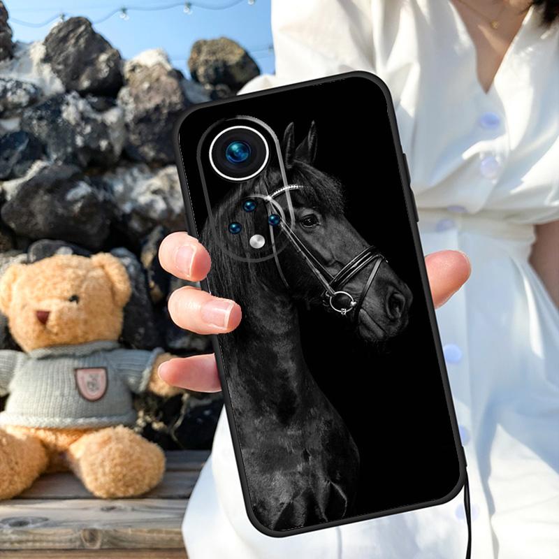 Black White Horse Case For Honor X9b X8b X8 X9 X6a X7a X8a X9a Honor Magic 6 5 Pro 50 70 90 Lite Back Cover