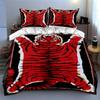 Red tiger motif Bedding Duvet cover sets Duvet covers Pillowcases gifts (1 * Duvet Cover 2 * Pillowcases, without duvet insert)