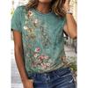Fashion Women Retro Creative Paisley Print T Shirt Funny Casual O-neck Short Sleeves T-shirt Summer Female Tee Shirt