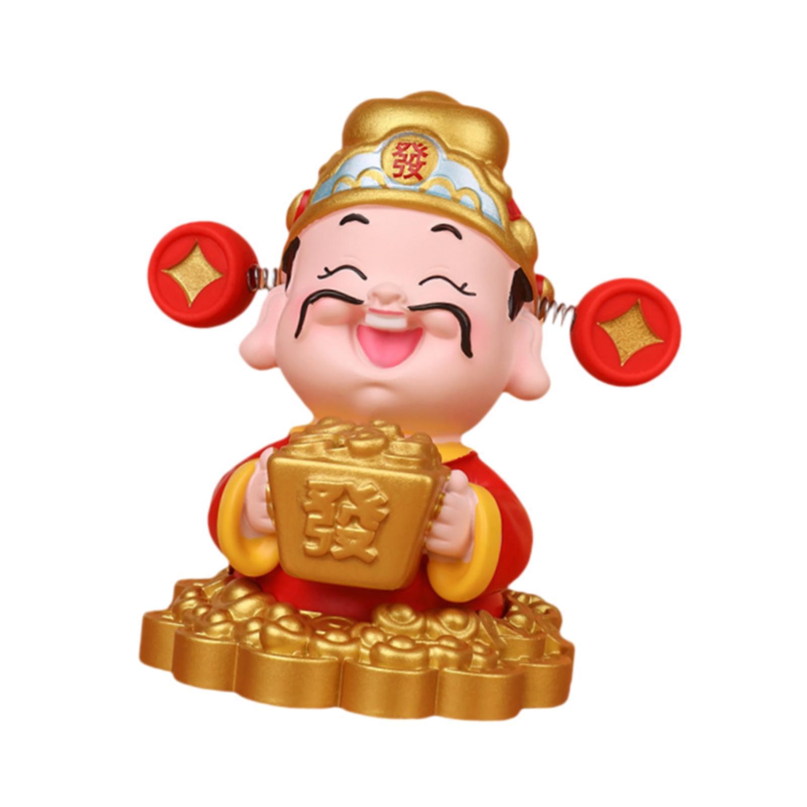 

God of Wealth Ornament Decor Collectible Decorative Resin Ornament Photography Props Feng Shui Sculpture for Bedroom Table