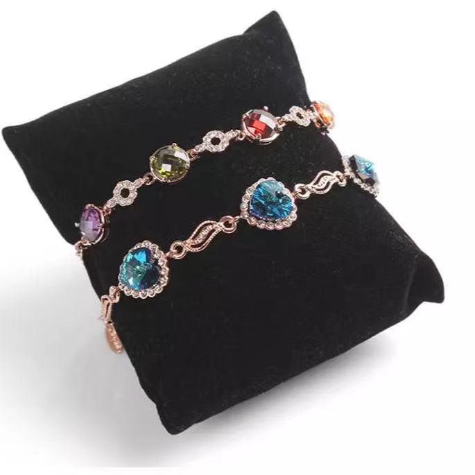 Velvet Silk Watch Display Box with 8x9 Pillow for Jewelry and Bracelets