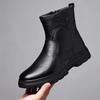 Winter eerste laag rundleer heren katoenen schoenen wol leer outdoor fluweel warm hoge top leren schoenen sneeuwlaarzen herenschoenen