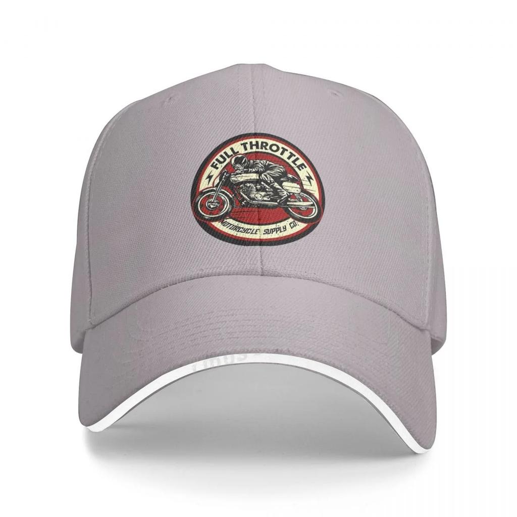 Full Throttle Cafe Racer Rockabilly Biker Baseball Cap Outdoor Riding Hats Breathable Unisex Cotton Snapback Hat