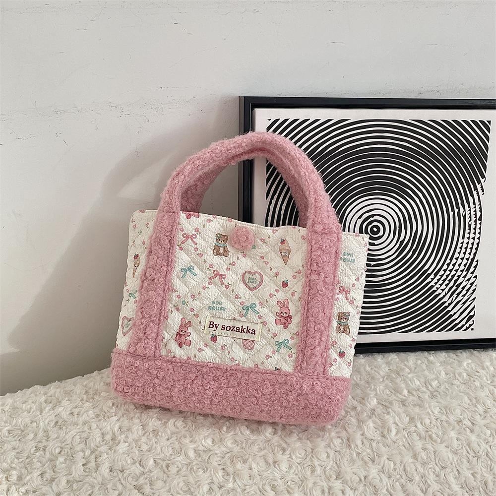 

2 девушки сердце медведь ручная сумка женская большая вместимость портативная новая хозяйственная сумка женская