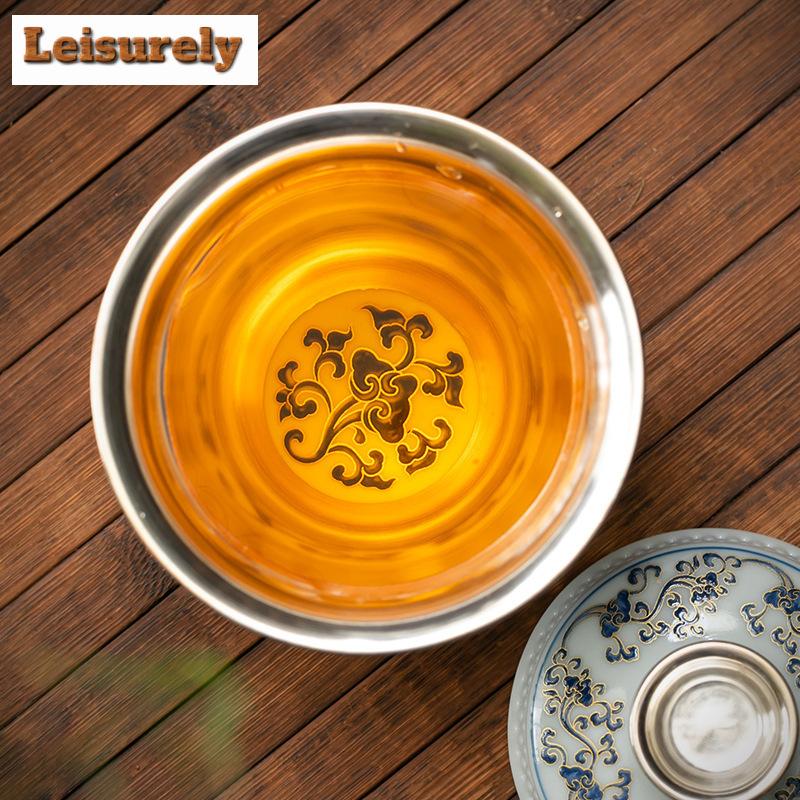 160ml Handamde Gilded Silver Gaiwan Jingdezhen Blue And White Porcelain  Tea Tureen Tea Maker Cover Bowl Teaware Collection Gift