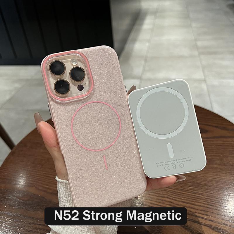 Luxury Bling Glitter Magsafe Magnetic Case For iPhone 16 Pro Max 15 14 13 12 11 Plus Wireless Charge Shockproof Back Cover