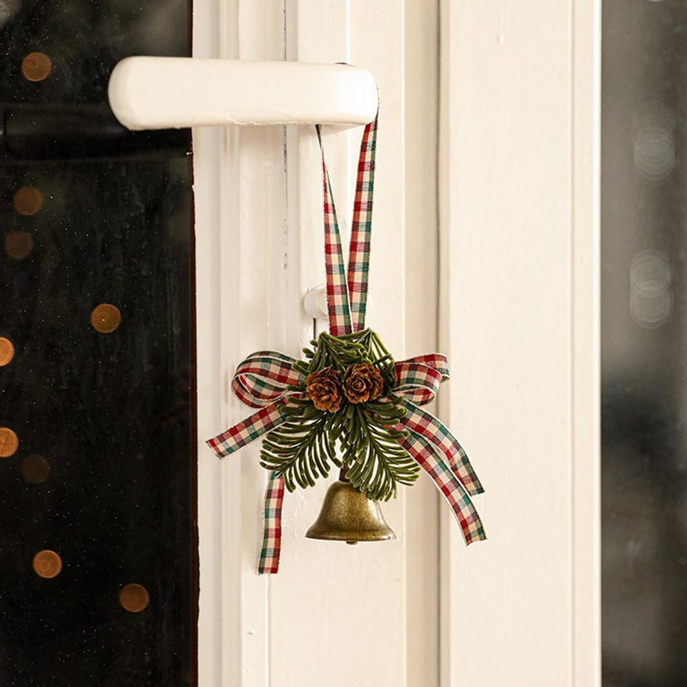 Stylish Christmas Bell Pendant with Realistic Pine Cone Details Perfect Addition to Your Holiday Decorating Scheme