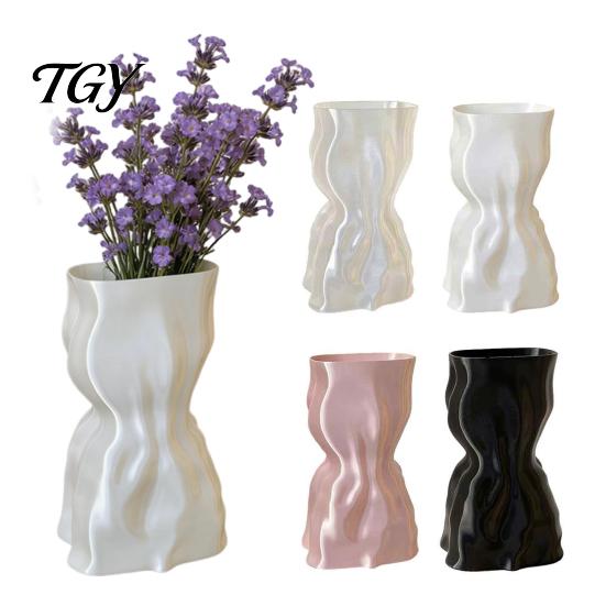 Moderne Woondecoratie 3D Geprinte Bloemenvaas, Minimalistische Vaas voor Woonkamer Bloemschikken Container Slaapkamer Decoratie, Creatieve Kunstbloemen/Gedroogde