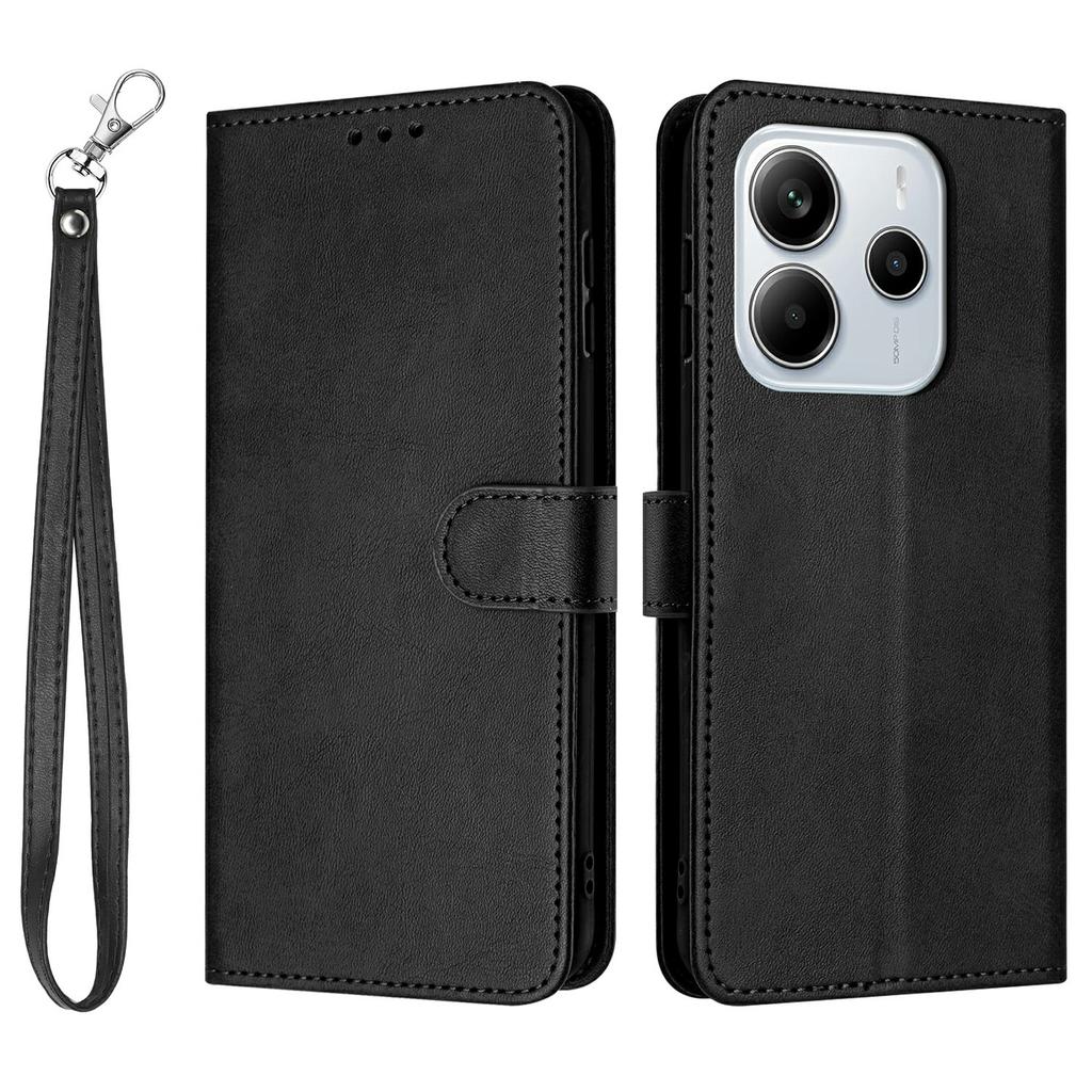 Für Xiaomi Redmi Note 14 4G (164,84 x 78,15 x 8,16 mm) Hülle Flip Ständer PU Leder Brieftasche Handyhülle Kalbsledertextur