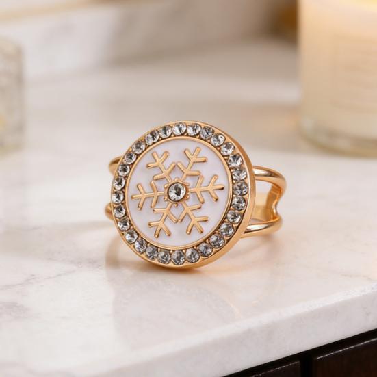 Schal-Ring-Clip für Damen Strass-Hemd-Krawatten-Clips Metall-Schneeflocke Runder Gürtel Seidenschal-Schiebering für Schal Kleid Bekleidungszubehör