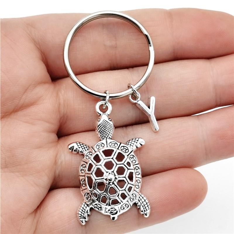 

26 букв инициала брелок черепаха кулон брелок милый черепаха брелок ювелирные изделия для любителей черепах подарки Y