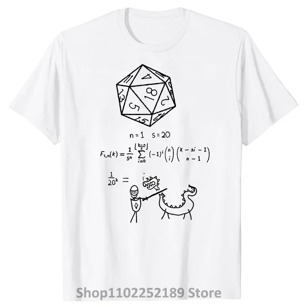 

Новинка Футболки с наукой о 20-гранных кубиках Футболка с графическим принтом из хлопка в уличном стиле с коротким рукавом Футболка DND D20 Dungeon Gamer Dragon Dice S
