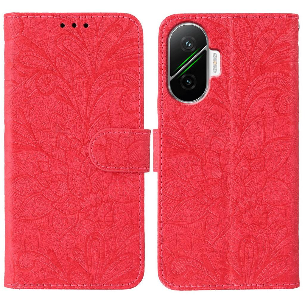 For Xiaomi Poco F7 5G/Redmi Turbo 4 Pro 5G Case Lace Flowers PU Leather Flip Wallet Phone Cover