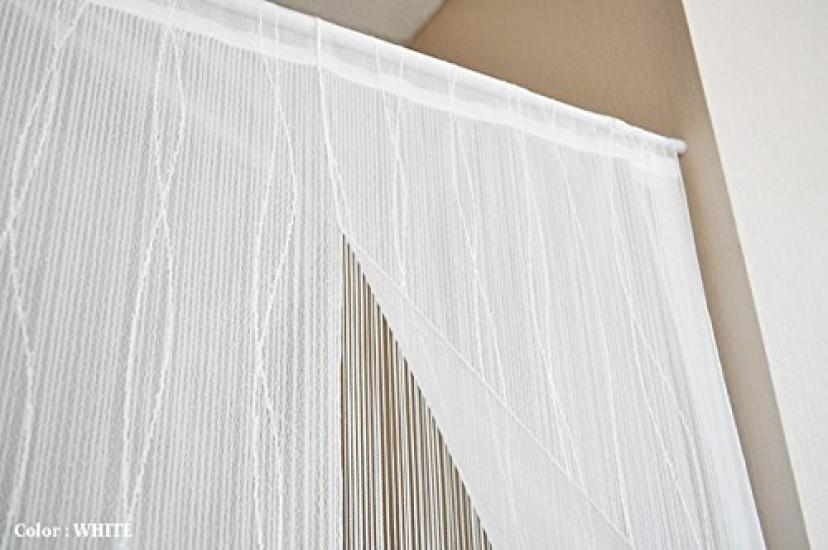 Made In Layered Curtain with Delicate Lace and String Wide X 170cm Product Japan, Double-Layered (85cm Long), White, Number 22048-170-wh