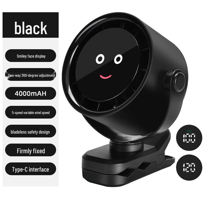 Baby-Safe Bladeless USB Stroller Fan - Portable, Silent, Anti-Pinch Design 4000mAh