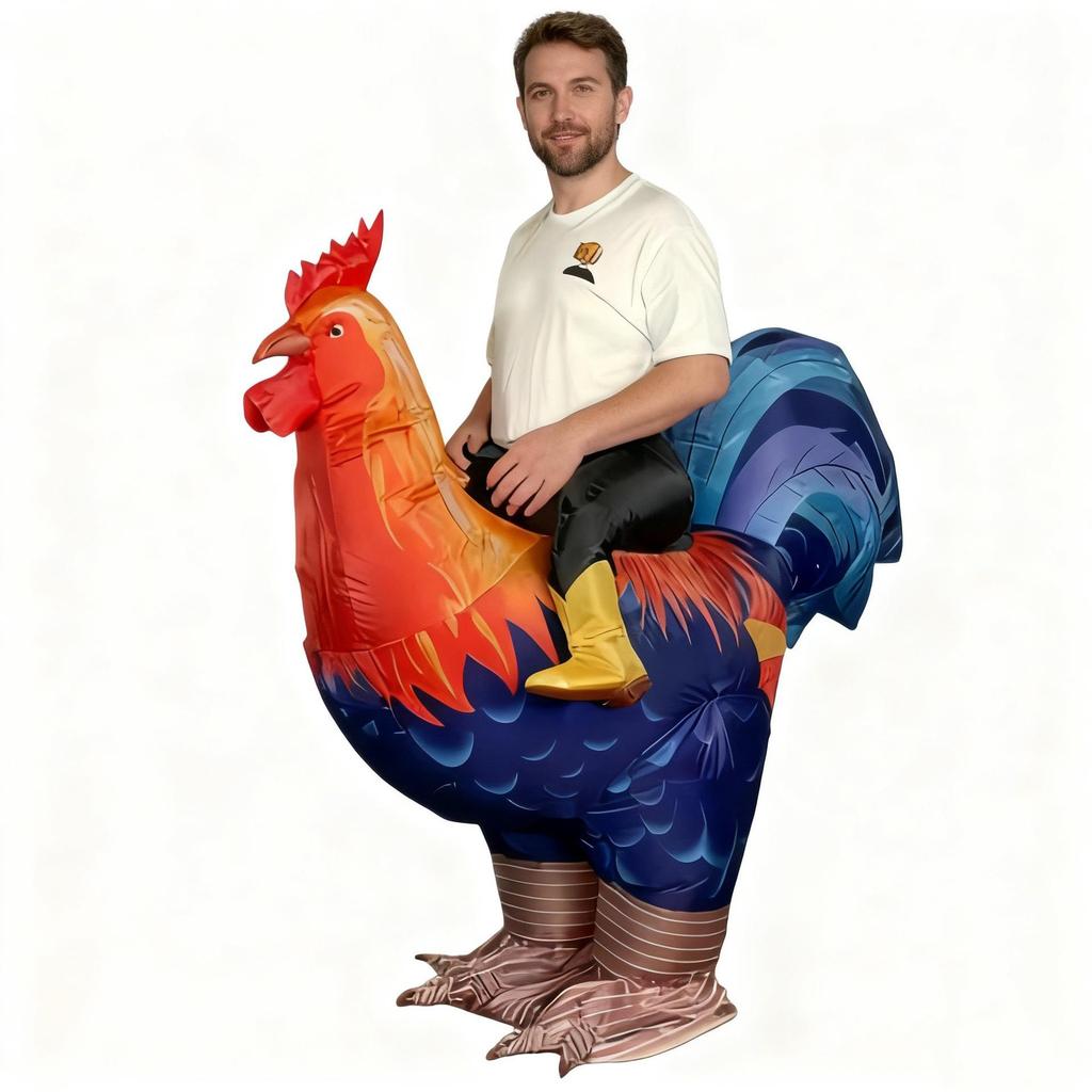 Colorful Inflatable Rooster Costume for Kids' Halloween and Stage Performances