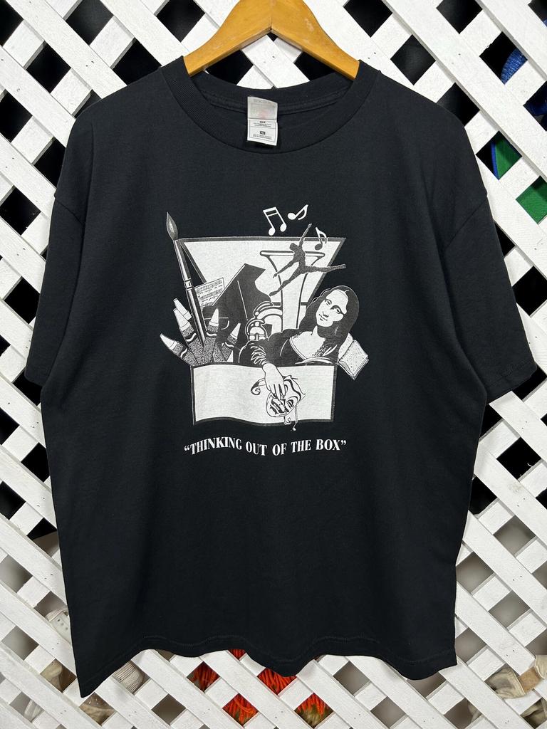 Vintage 1990s Thinking out of the Box Funny Graphic Tshirt / Xlarge