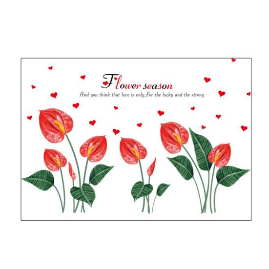 Flower Wall Decal Removable Peel And Stick PVC Stickers Colorful Rose/Morning Glory