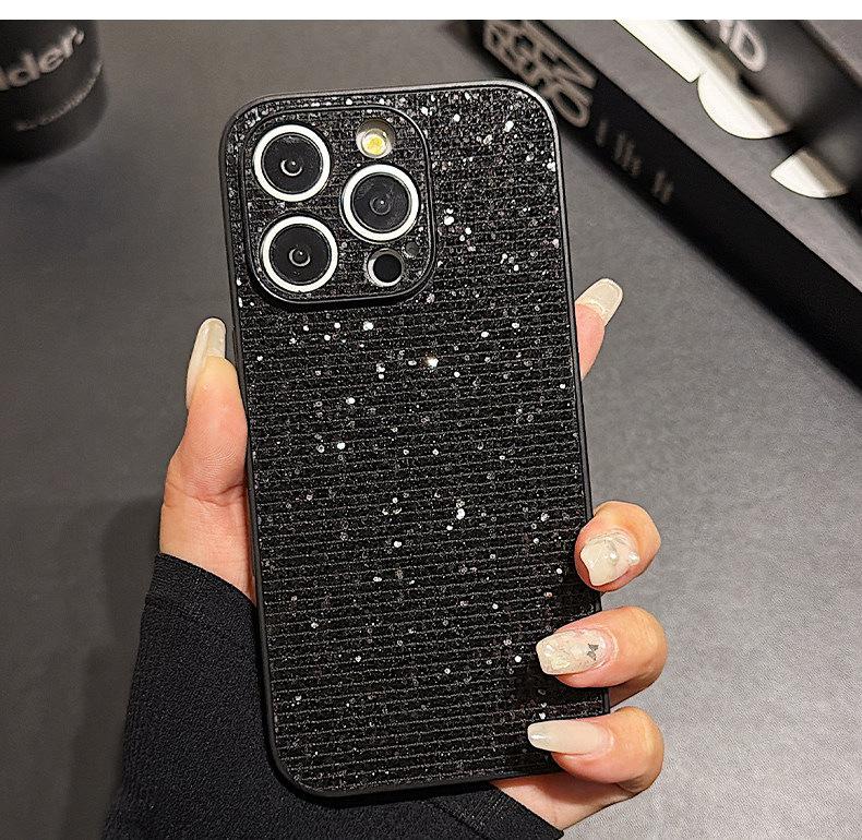 Korean light luxury iPhone15 mobile phone case Apple 17ProMax flash diamond air metallic paint 16 Korean version of women's models