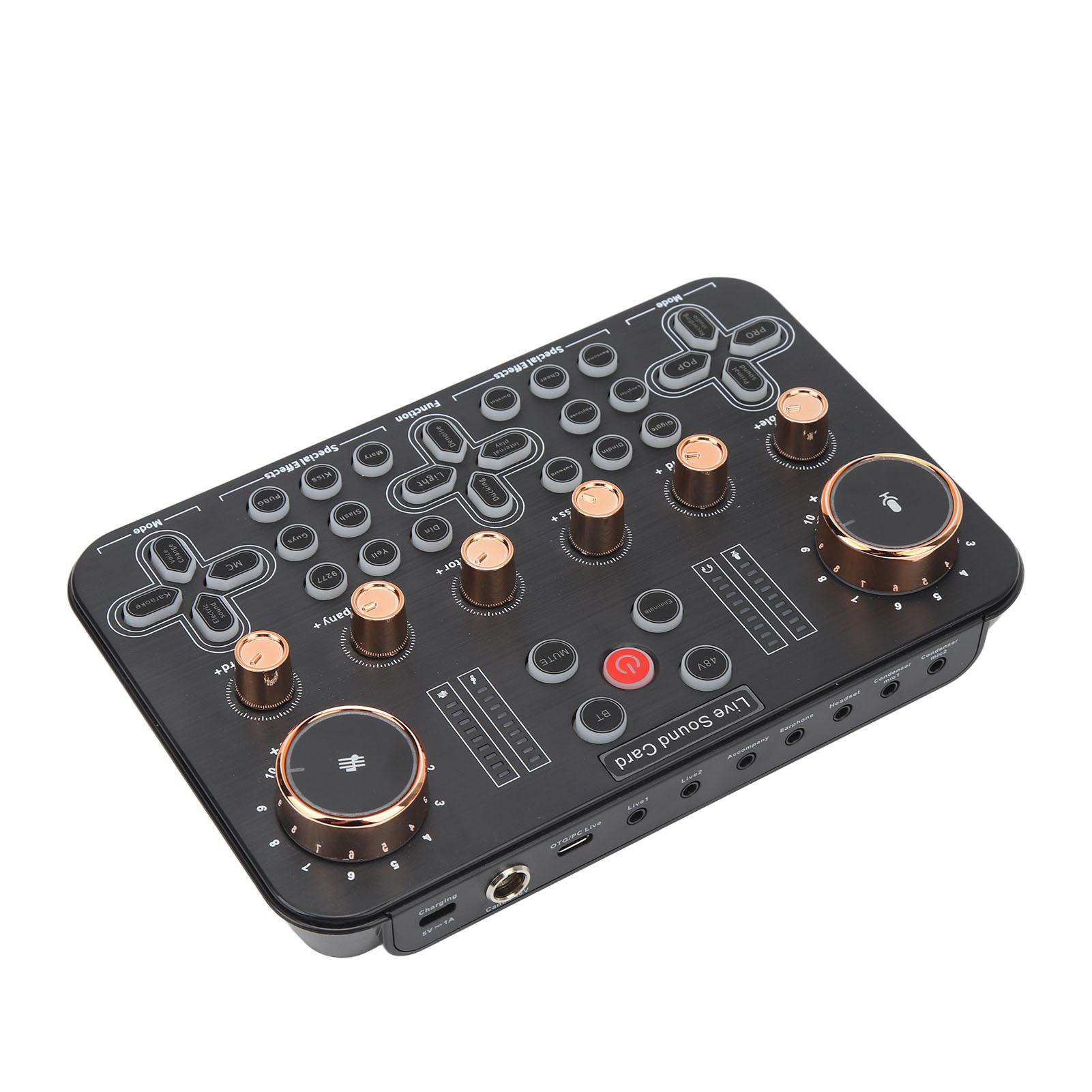 Sound Board Multiple Effects Voice Changer Sound Card for Live Streaming Online Games