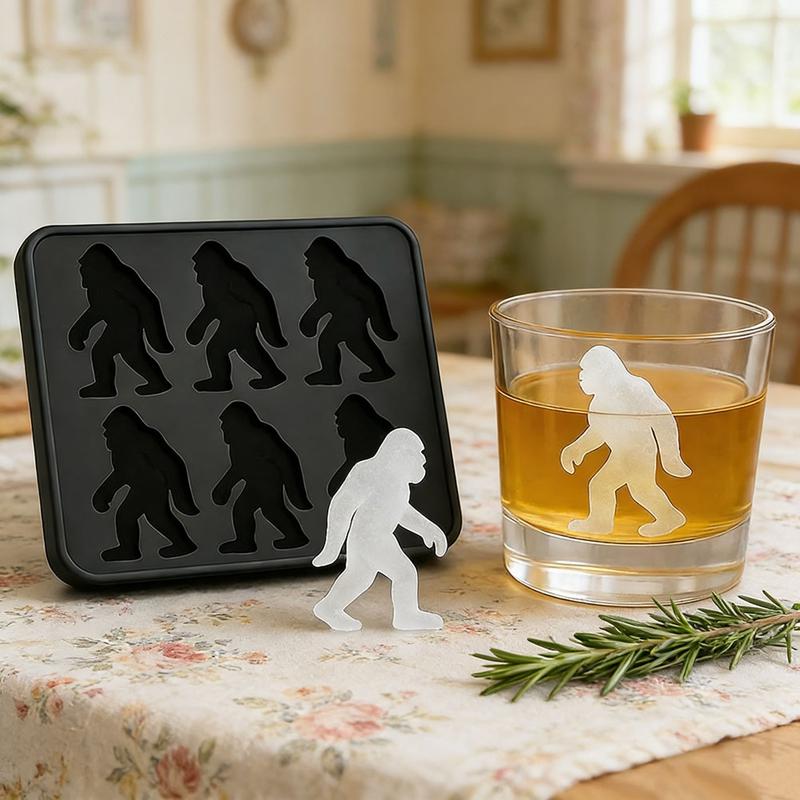 Ice Mold Silicone Tray Sasquatch Ice Cubes Maker Present Food-grade Ice Cube Tray, Safe And Durable For Whiskey Bar Accessory