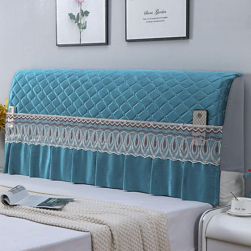 European Style Home Bedside Protector Cover Universal Thicken Bed Head Backrest Dust-proof Cover with Lace Bedroom Decor
