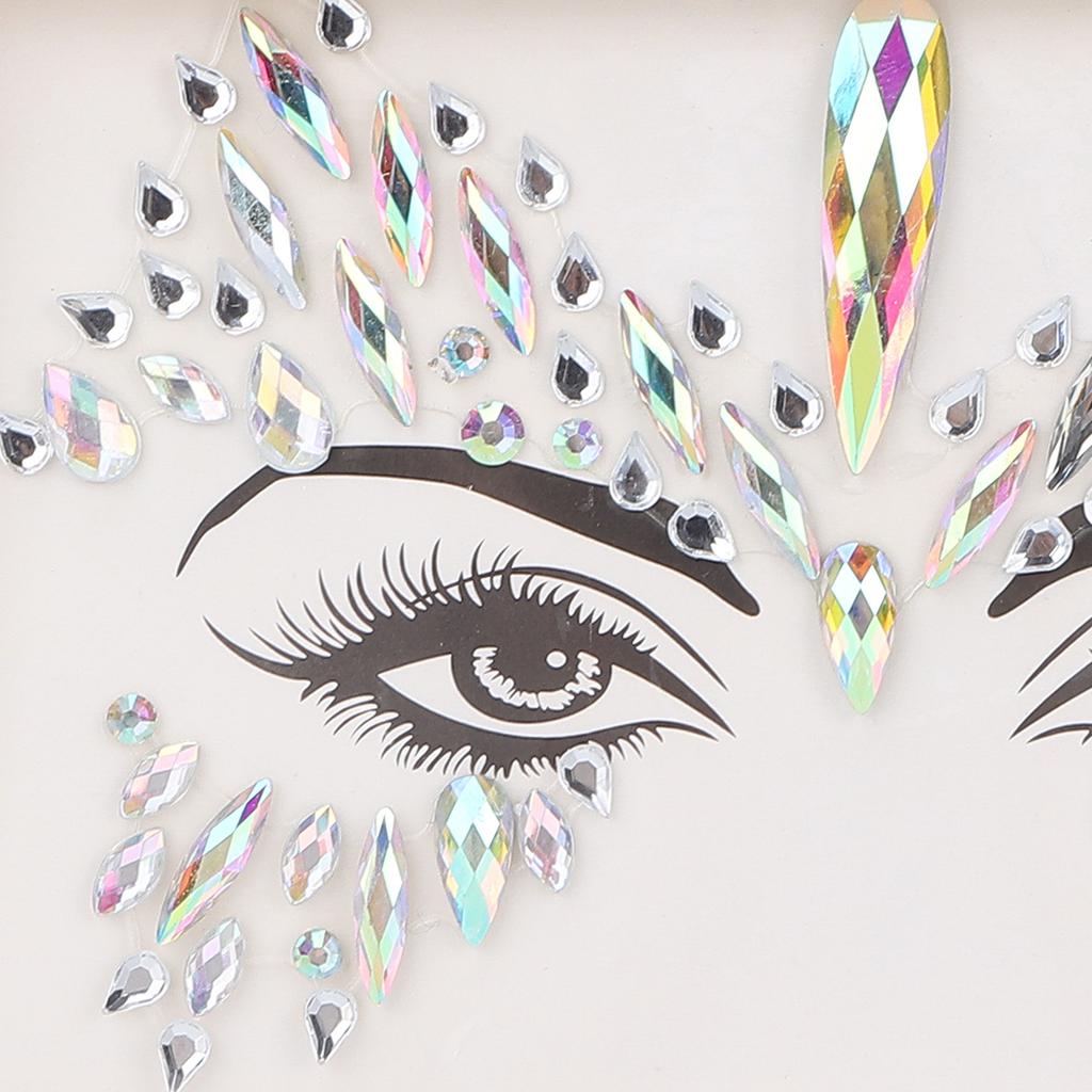Face Rhinestones Stickers Shiny Glitter Eyes Facial Makeup Decorations for Festival Holiday