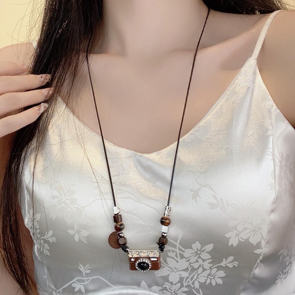Premium Sweater Chain Titanium Steel Comb Necklace Women'S Silver Small Long Pendant Vintage Niche Design Accessories