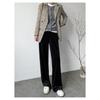 Slim Wide Leg Pants for Women Knitted Casual High Waist Autumn Winter Long Trousers Comfortable Straight Cut Pants
