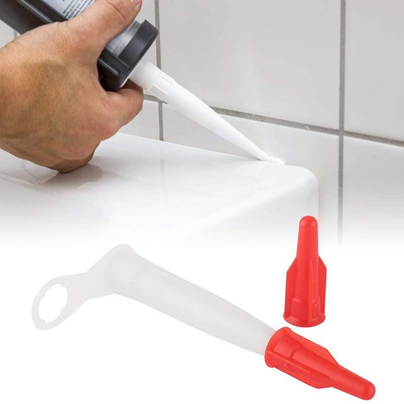 10Pcs Spare Silicone Nozzle Sealant Tool Kit Re-Sealable Mastic Cartridge Spare Nozzles Screw Cover For Caulking Pipes