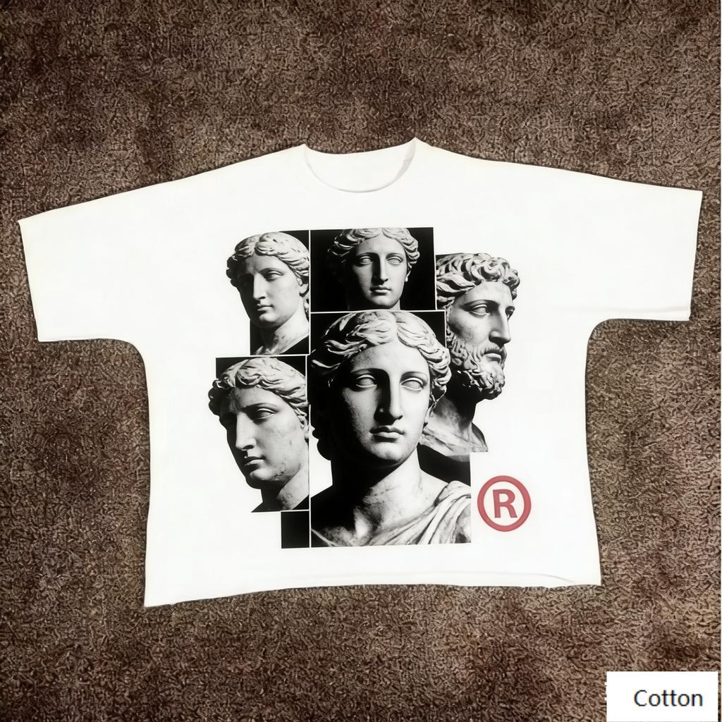 Vintage Retro Future Unisex Cotton TShirt with Retro Greek Sculpture Art and Collage Print Retro Streetwear Tee