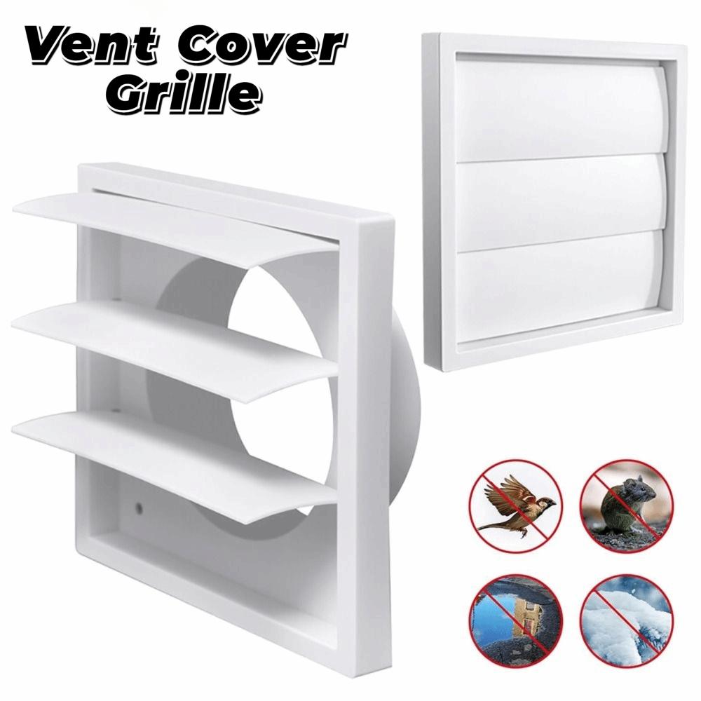 Vent Systems White Vent Cover Grille Plastic With Screen Dryer Vent Hood One-Directional Exhaust Vent Cover