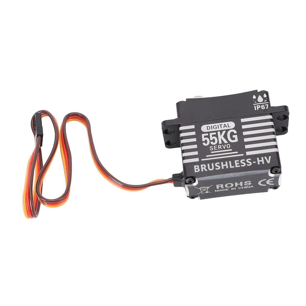 Servo Full Metal Gear Brushless 55KG High Torsion Rain Proof 180° Servo for Replacement