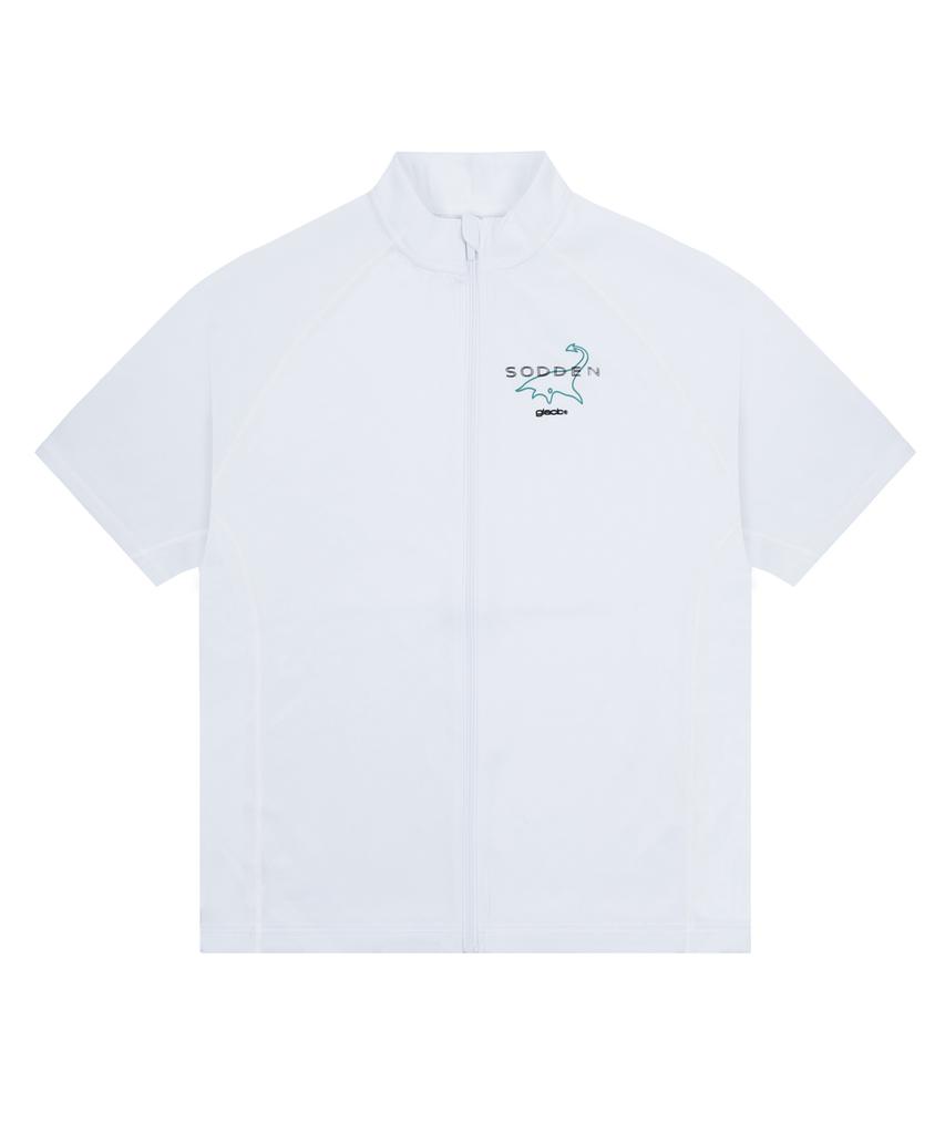 GLACK Gt153 Soden Short Sleeve Zip-Up Rash Guard (White)