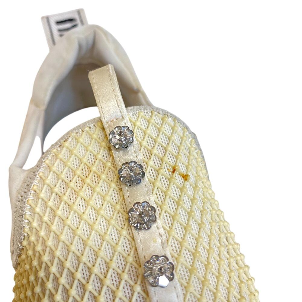 MIUMIU Síťované gumové nazouváky Bijoux Slonová kost guma Dámské Použité