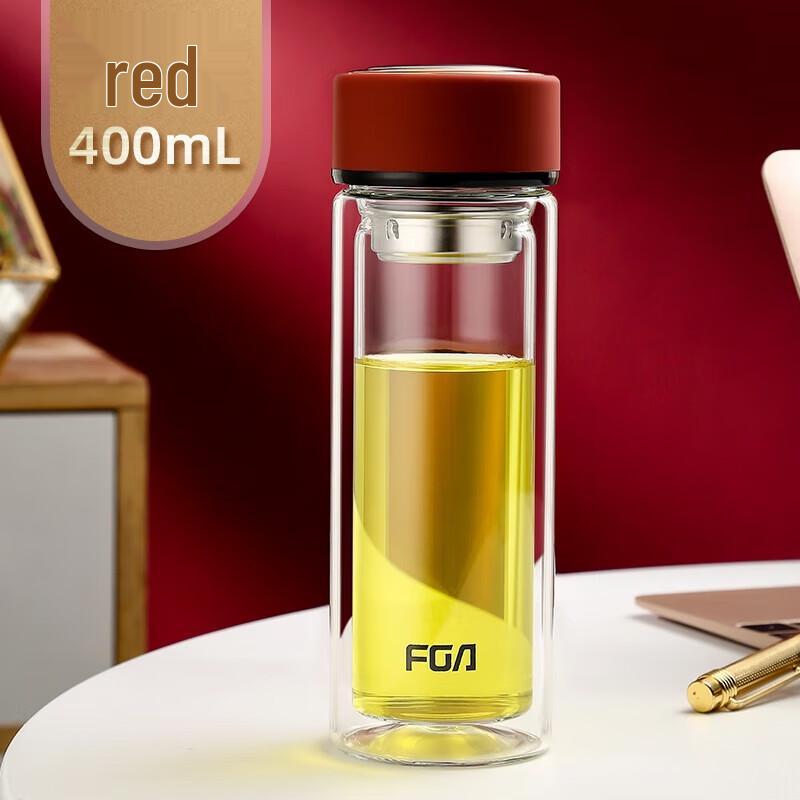 Fuguang Double-Wall Glass Tea Tumbler with Infuser