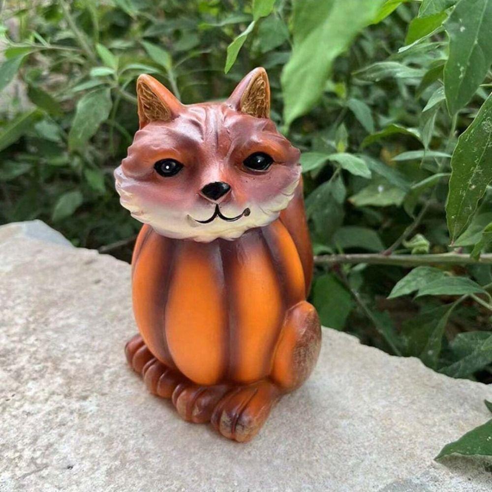 Vivid Animal Head Sculpture Resin Miniature Figurine Ornament Halloween Pumpkin Owl Statue Desktop