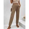 Summer Women's Home Pants Temperament Casual Loose Insert Pocket High Waisted Trousers