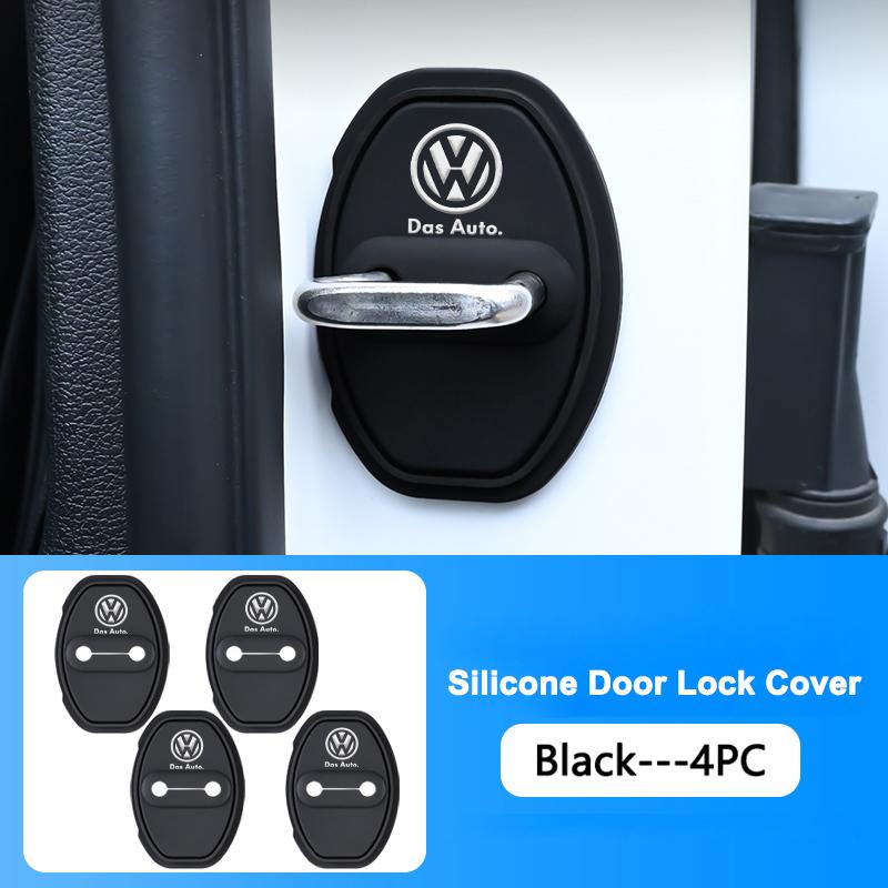 

2026 Hot For Volkswagen VW For Volkswagen VW Passat GOLF R Polo Tiguan Beetle 4PCS Silicone Car Interior Door Lock Cover Auto Do
