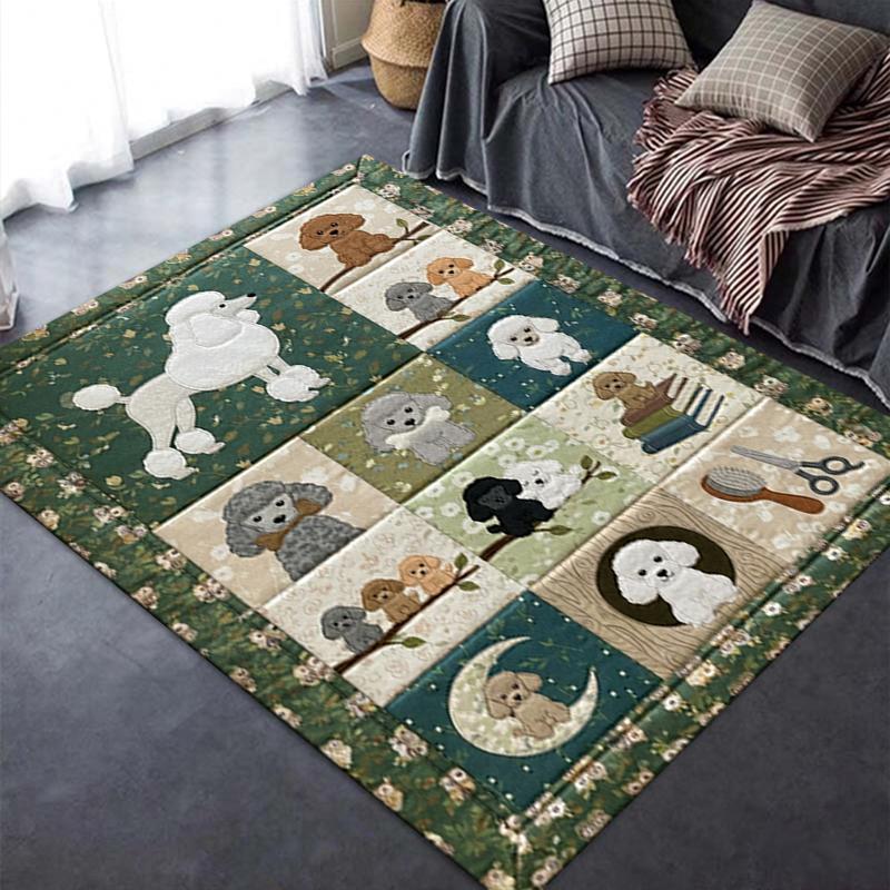 2025 New Poodle Carpet Rug for Living Room Bedroom Home Sofa Decoration,Kids play Non-slip Floor Mat100